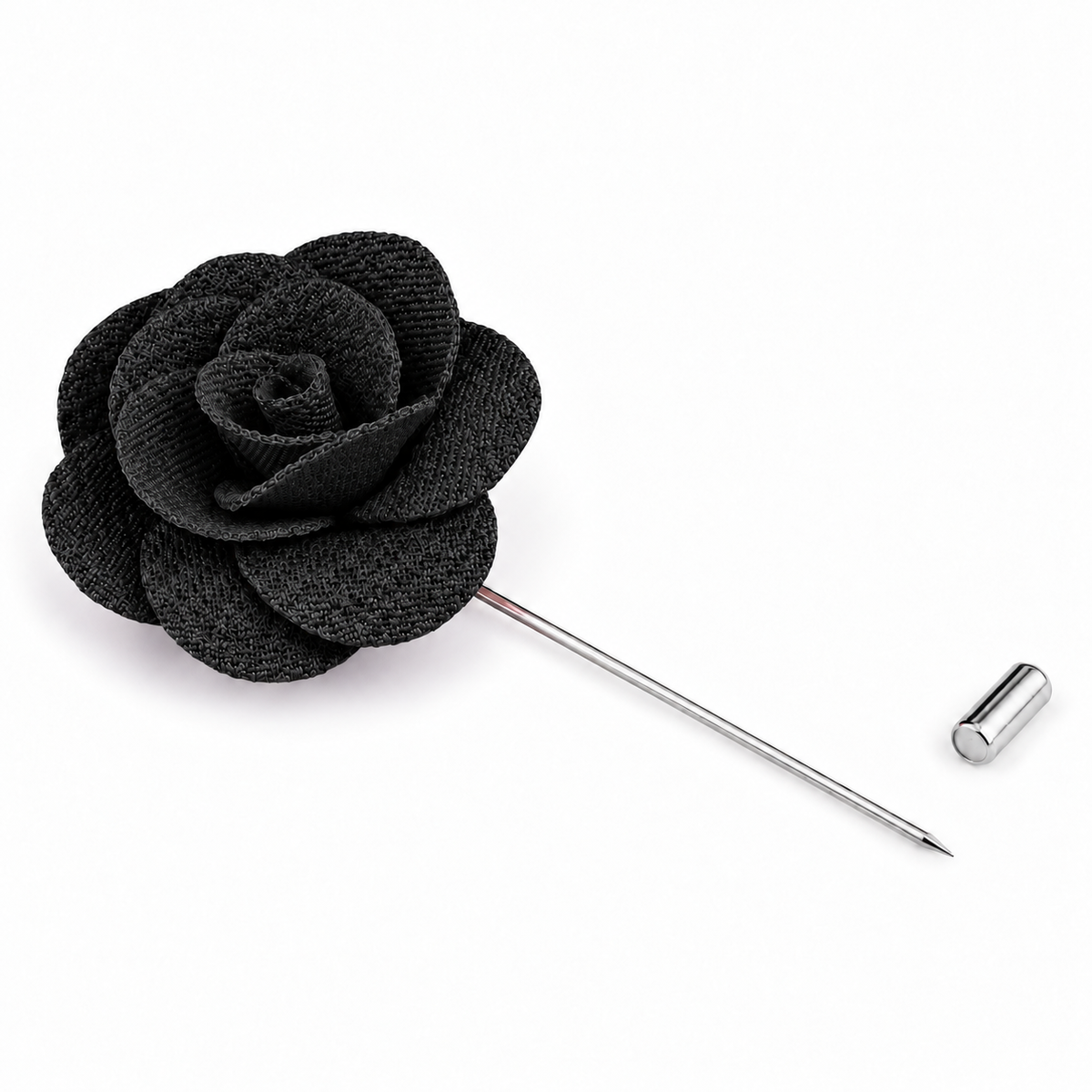 Floral Lapel Stick Pin - BLACK