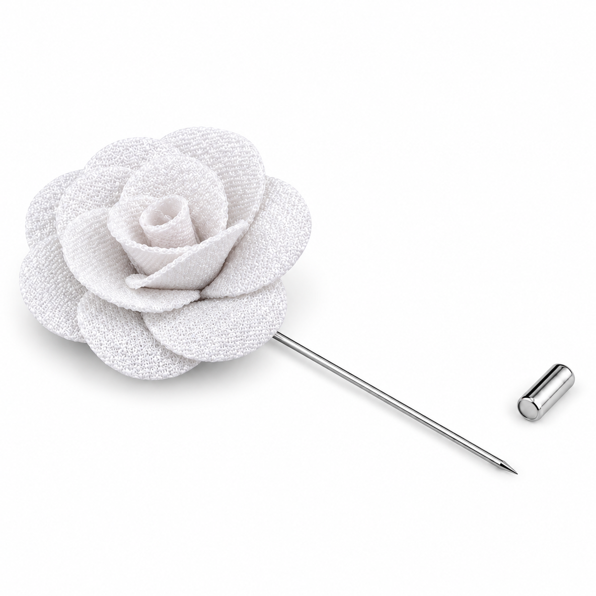 Floral Lapel Stick Pin - WHITE