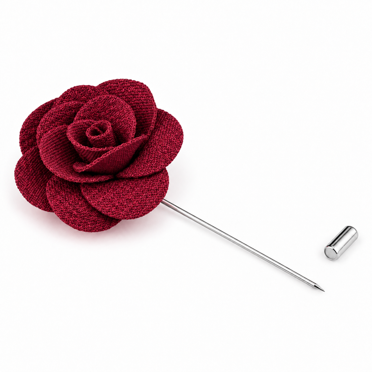 Floral Lapel Stick Pin - BURGUNDY