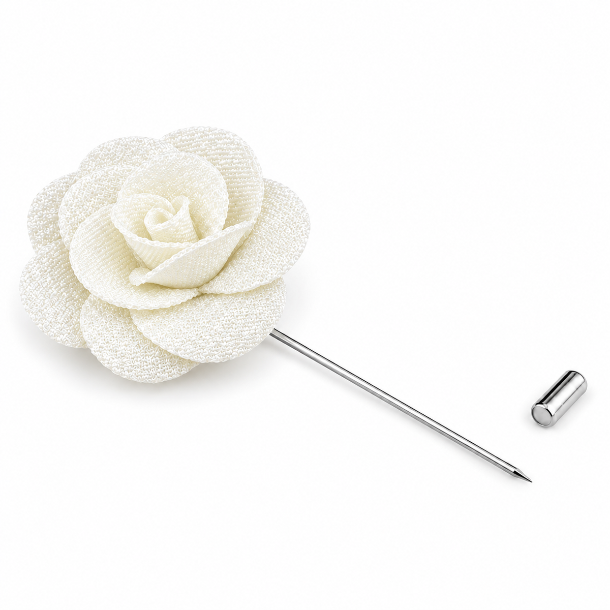 Floral Lapel Stick Pin - IVORY (Off White)