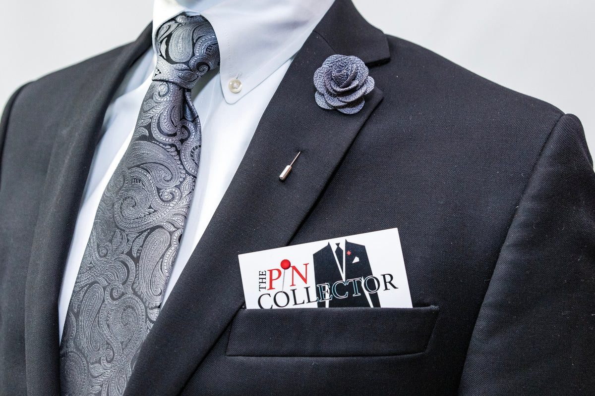 Floral Lapel Stick Pin - GRAY