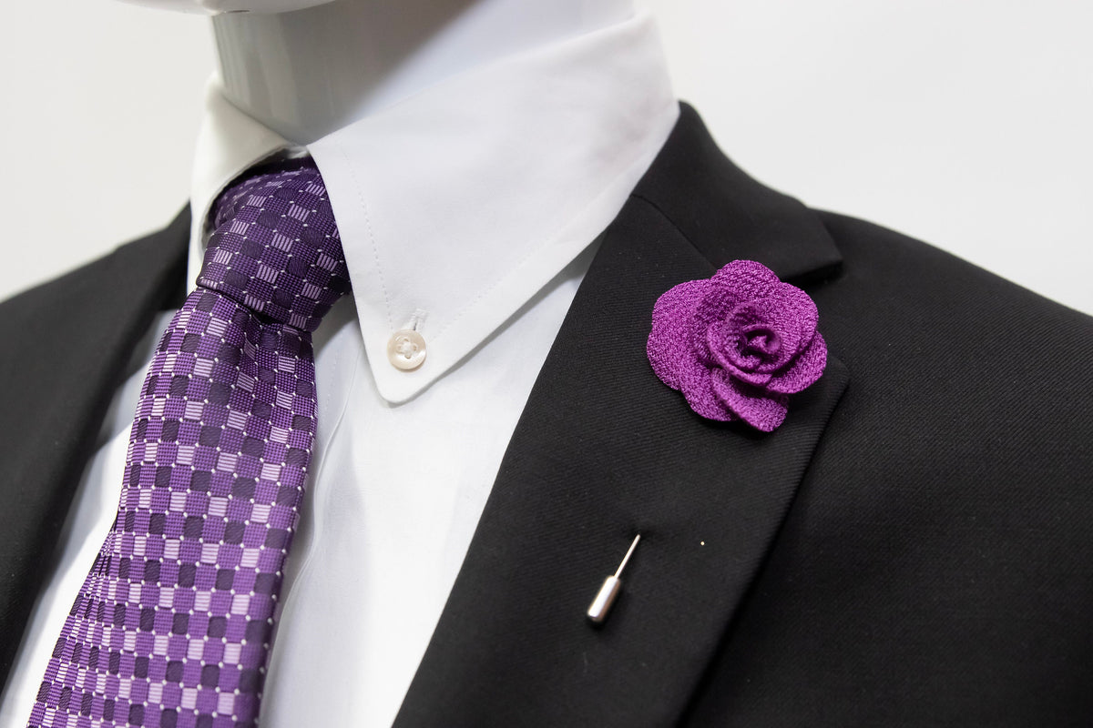 Floral Lapel Stick Pin - PURPLE