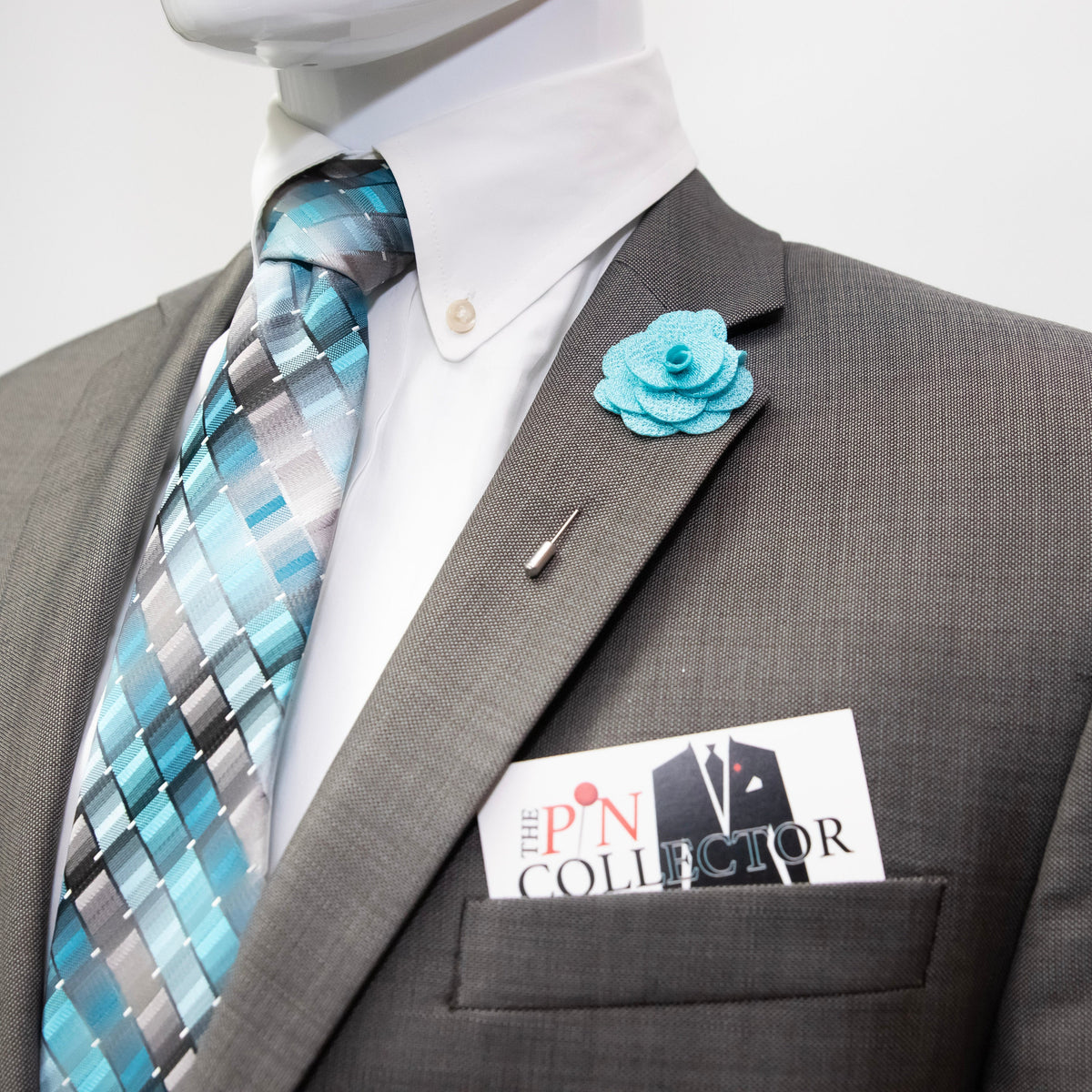 Floral Lapel Stick Pin - TEAL