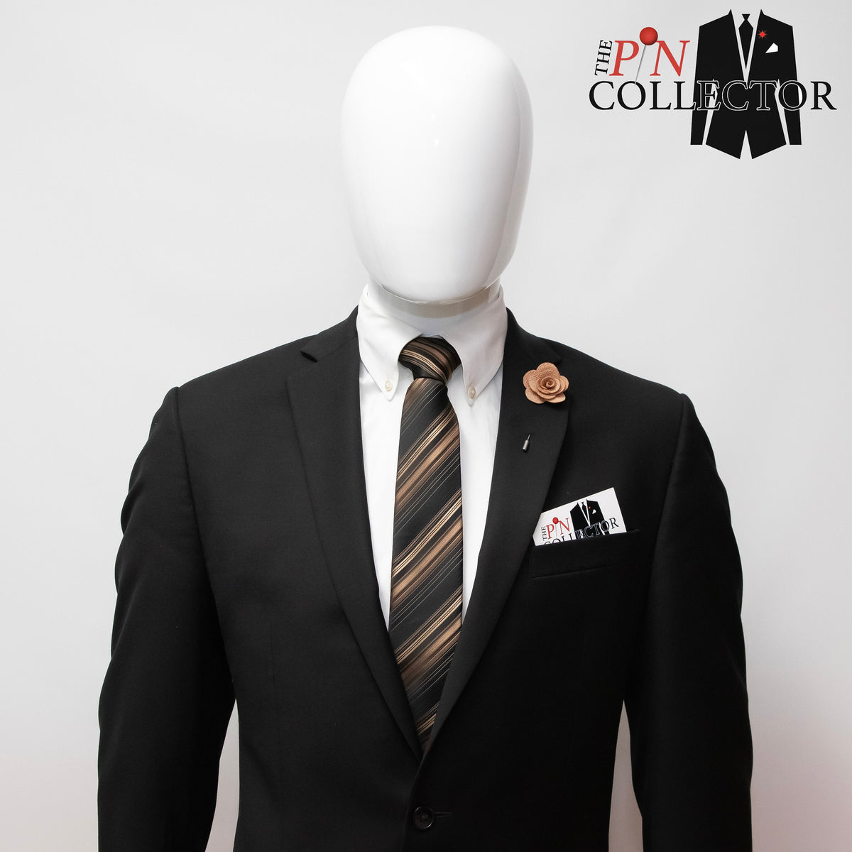 Floral Lapel Stick Pin - TAN