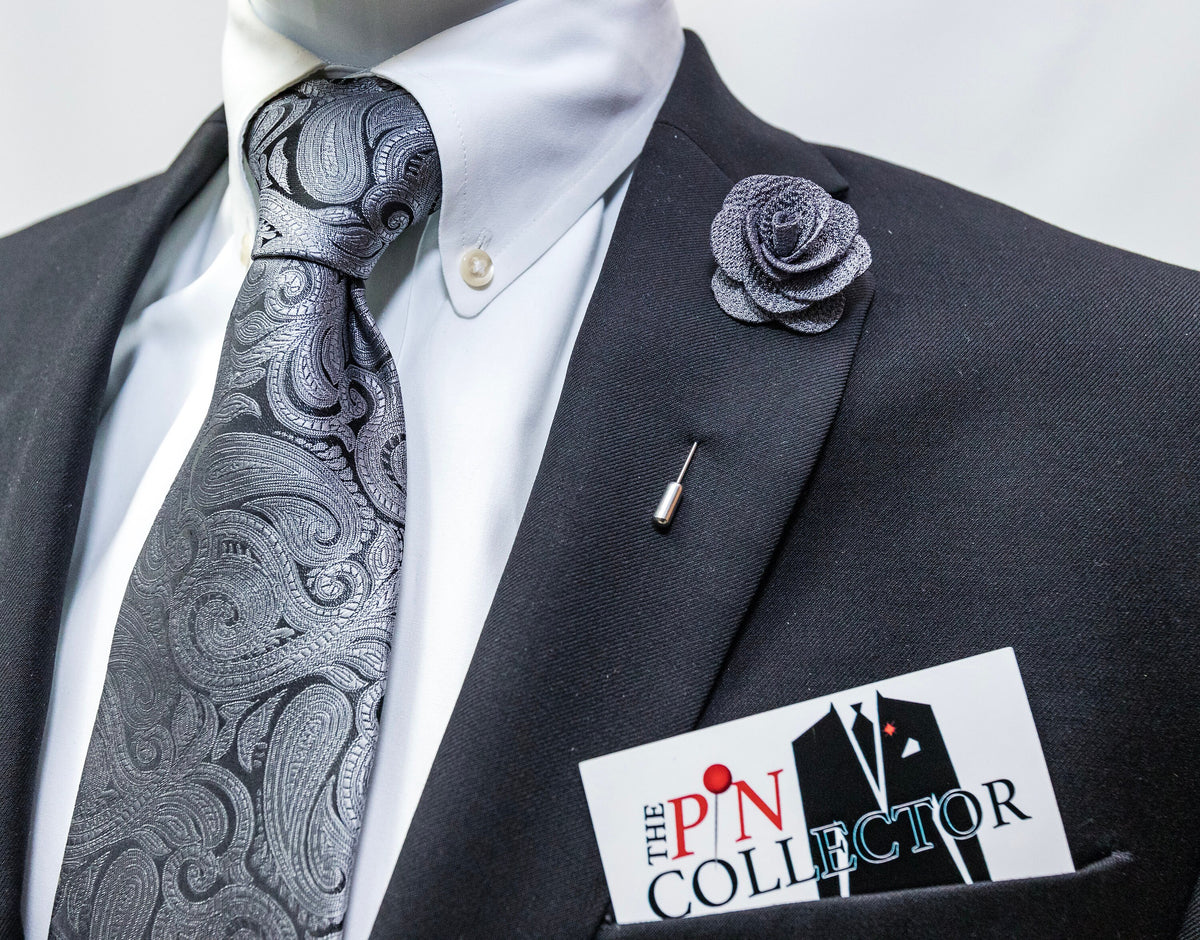 Floral Lapel Stick Pin - GRAY