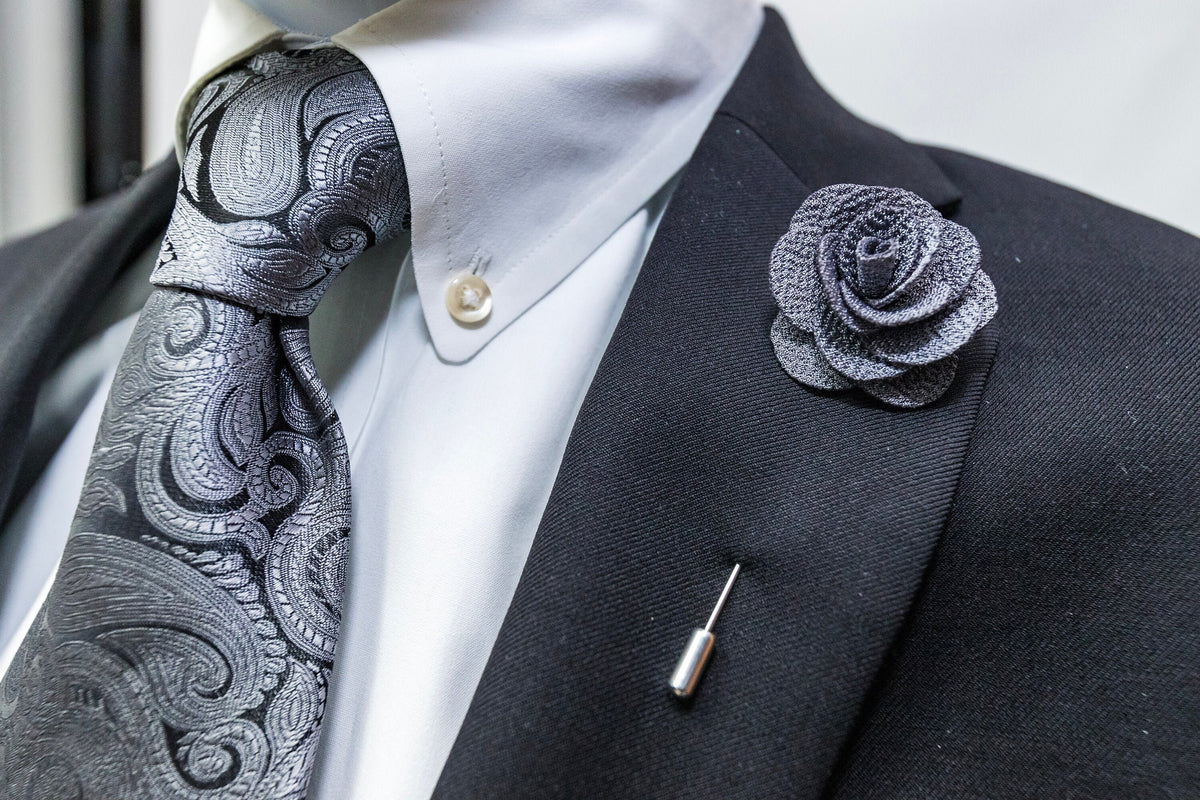 Floral Lapel Stick Pin - GRAY