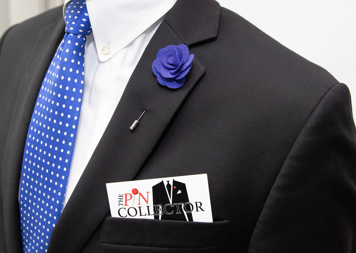 Floral Lapel Stick Pin - BLUE