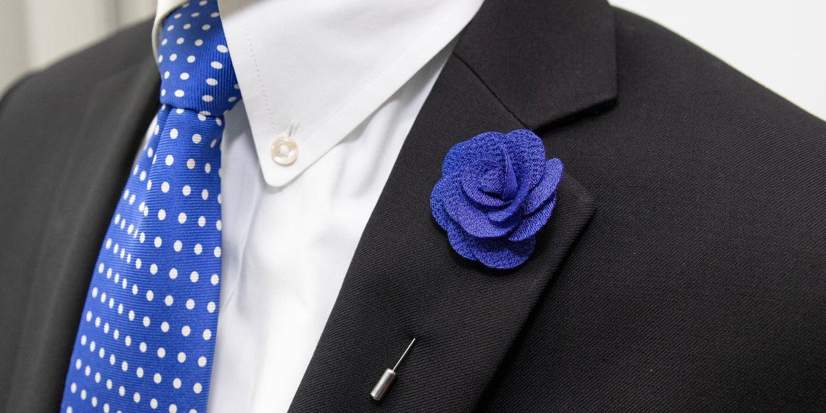 Floral Lapel Stick Pin - BLUE