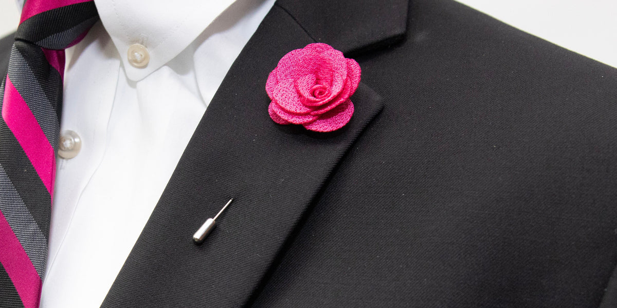 Floral Lapel Stick Pin - MAGENTA
