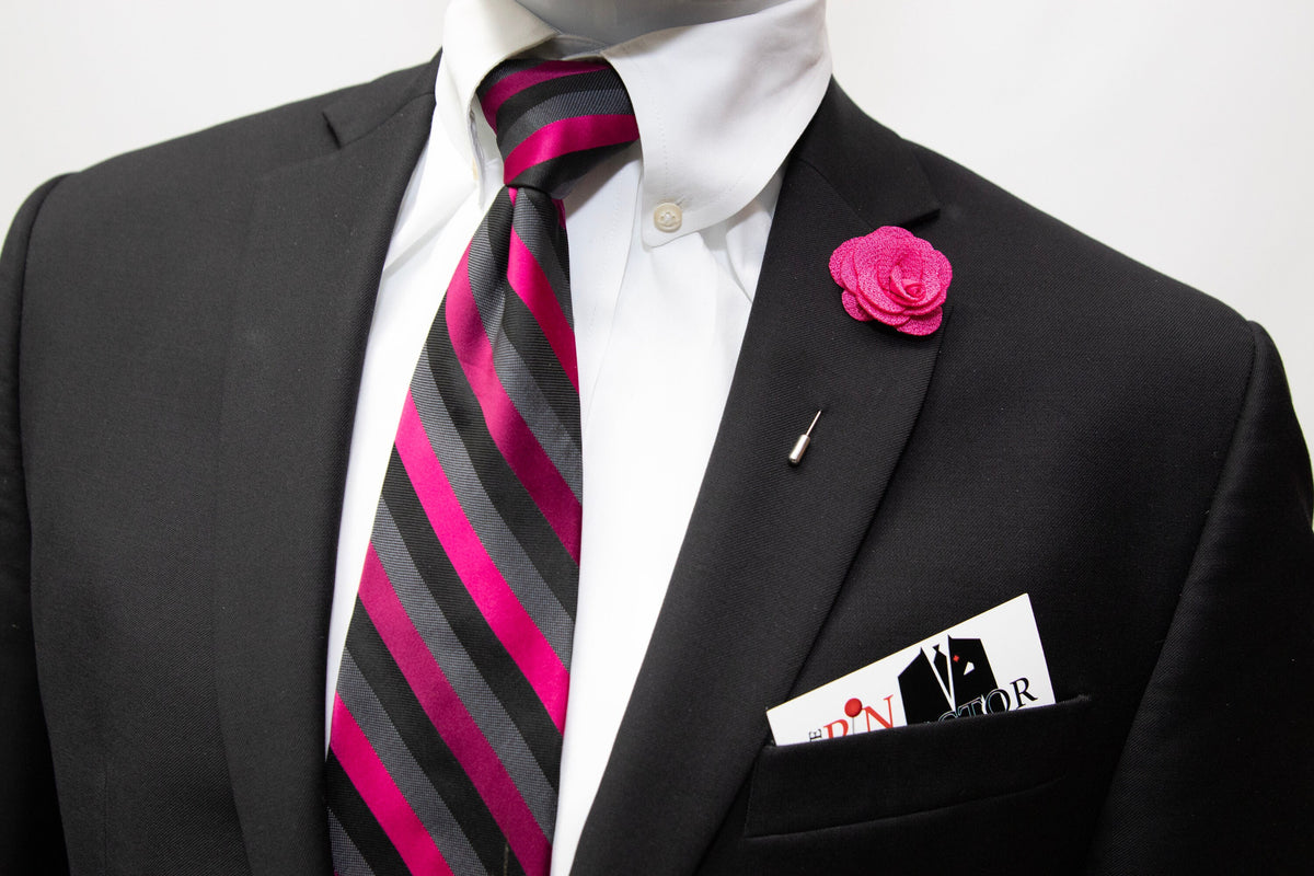Floral Lapel Stick Pin - MAGENTA