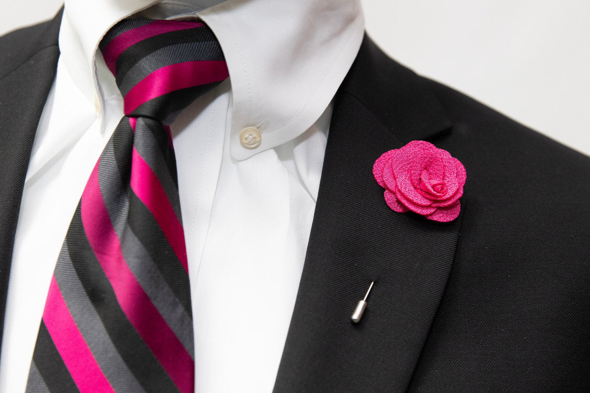 Floral Lapel Stick Pin - MAGENTA