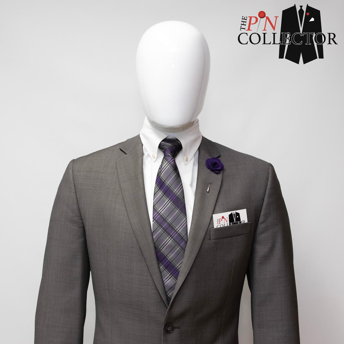 Floral Lapel Stick Pin - DEEP PURPLE