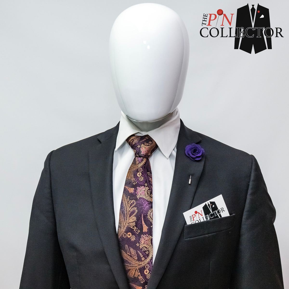 Floral Lapel Stick Pin - DEEP PURPLE