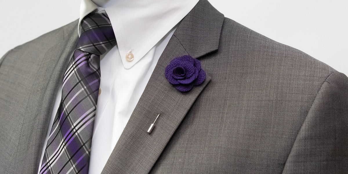 Floral Lapel Stick Pin - DEEP PURPLE