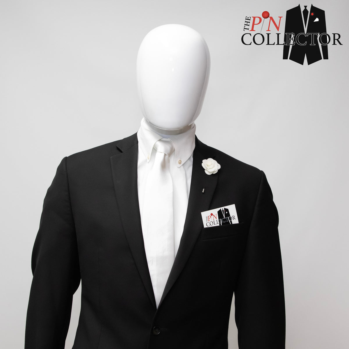 Floral Lapel Stick Pin - IVORY (Off White)