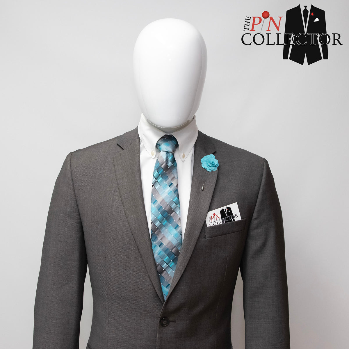 Floral Lapel Stick Pin - TEAL
