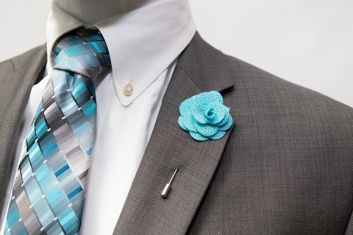 Floral Lapel Stick Pin - TEAL