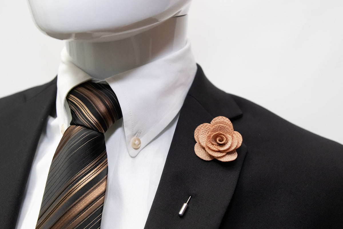 Floral Lapel Stick Pin - TAN