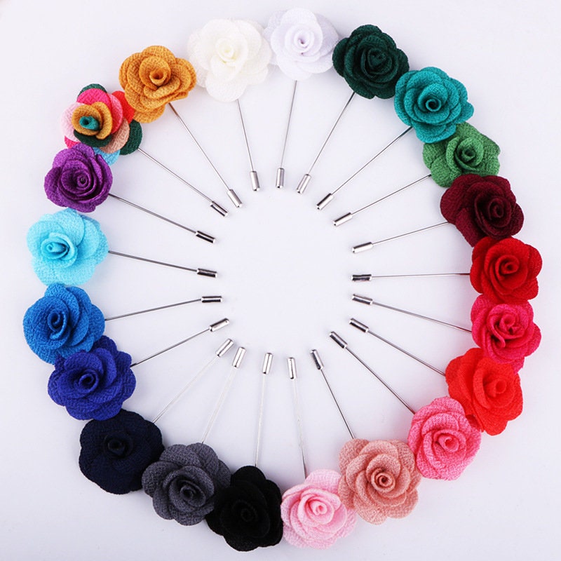 Floral Lapel Stick Pin - TAN