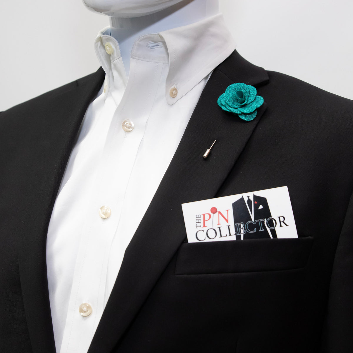 Floral Lapel Stick Pin - TURQUOISE