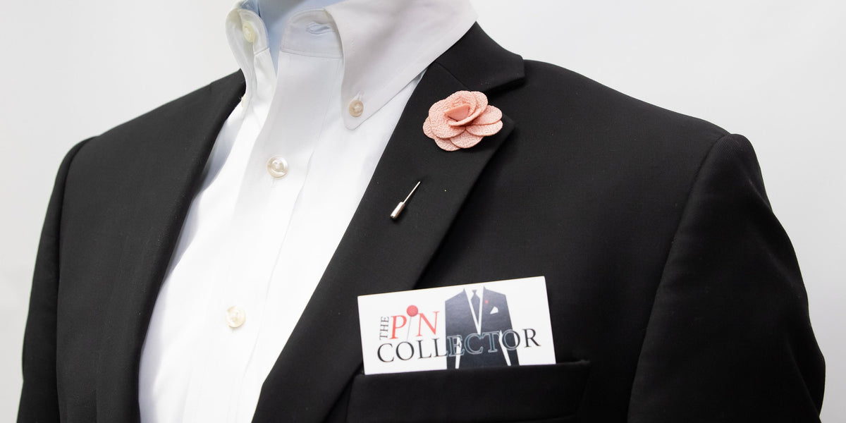 Floral Stick Lapel Pin - SALMON-PEACH