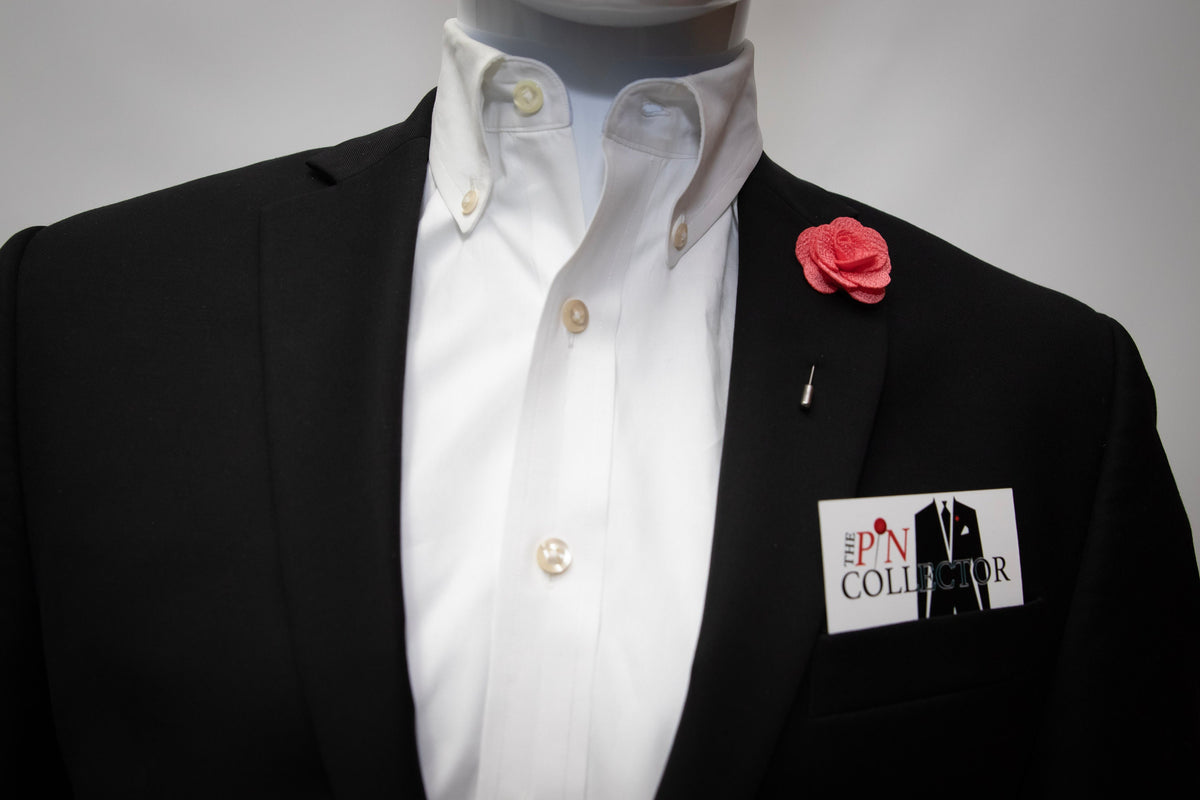 Floral Lapel Stick Pin - SALMON